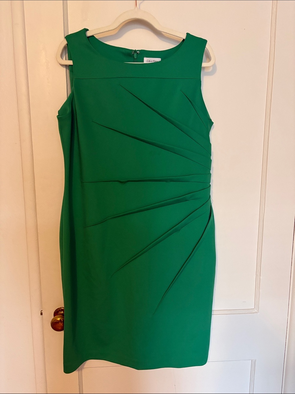 Calvin Klein Emerald Green Sleeveless Sheath Dress